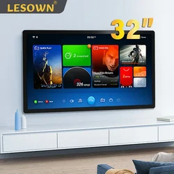 LESOWN Industrial PC Capacitive Touch Screen 32 inch Monitor 1920x1080 VESA Wall Mount LCD Display VGA HDMI USB Interface