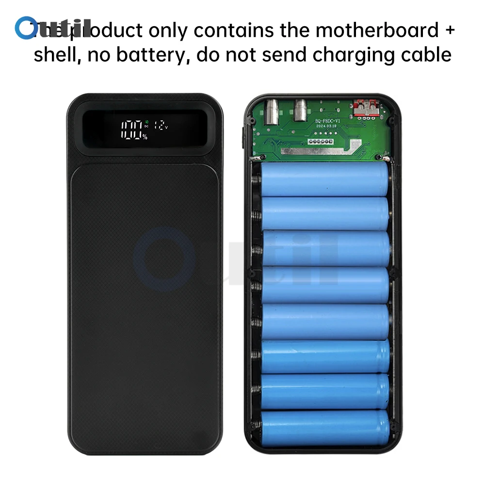 علبة شحن طاقة متنقلة قابلة للتعديل DC5-12V 8/10 قطعة 18650 بطارية قابلة للإزالة خالية من اللحام لأجهزة DC5/6/7/8/9/10/11/12 فولت