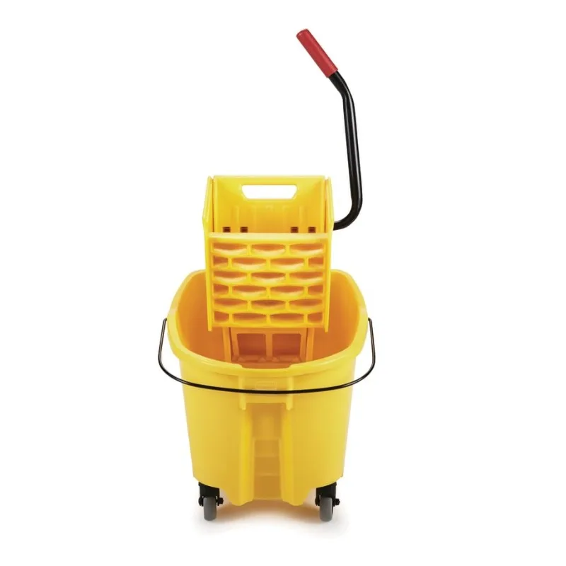 Prodotti commerciali WaveBrake 26 Qt. Secchio per mocio a pressione laterale e combinazione di strizzatura su ruote, giallo, per professionisti/indutti