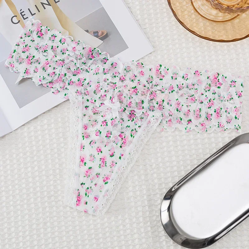 Sexy floral lace underwear women's thong breathable low-waist sexy underwear women's underwear seductive briefs sexy