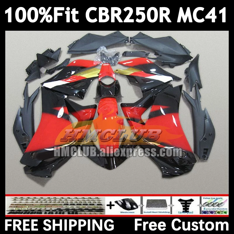 Injection For HONDA CBR250 R CBR250R red black MC41 11 12 13 14 15 100No.7 CBR 250R 250 R 2011 2012 2013 2014 2015 Fairings