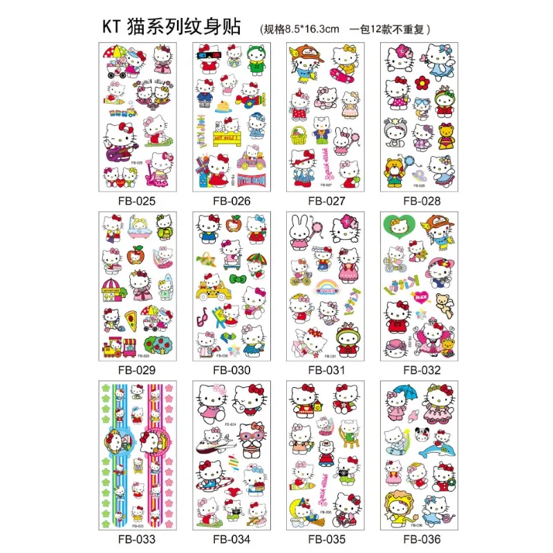 12pcs/bag Pokemon Tattoo Stickers Waterproof Cute Pikachu Sticker Funny Cartoon Kids Girls Christmas Birthday Gift Reward Toy