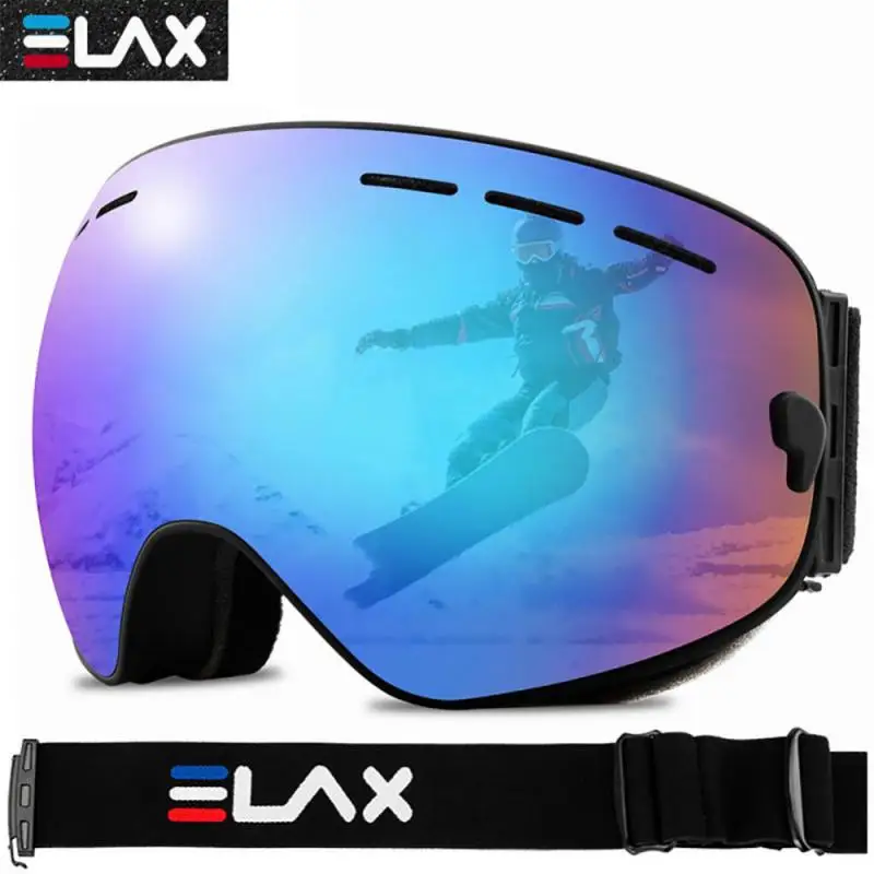 Lunettes de ski anti-buée à double couche pour adultes, lunettes de traîneau, lunettes de cyclisme, grandes sphères à virgules, ski, hiver