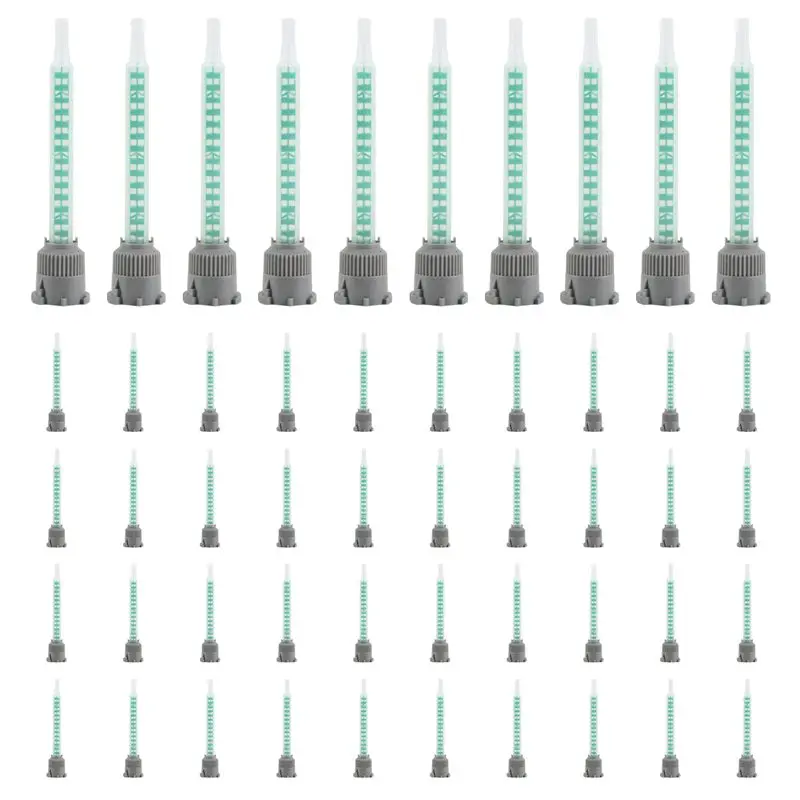 A74E-50Pcs Epoxy Adhesive Mixing Nozzle Static Mixing Nozzle MB5-16 Mixing Tube (1:1Ratio) For AB Glue Mixer