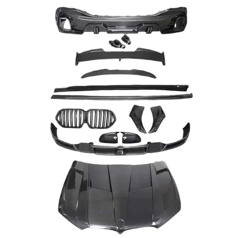 Suitable for X6 G06 LD Surrounded Carbon Fiber Front Lip Rear Lip Side Skirt Cover, Rear Wing Modified Body Kit