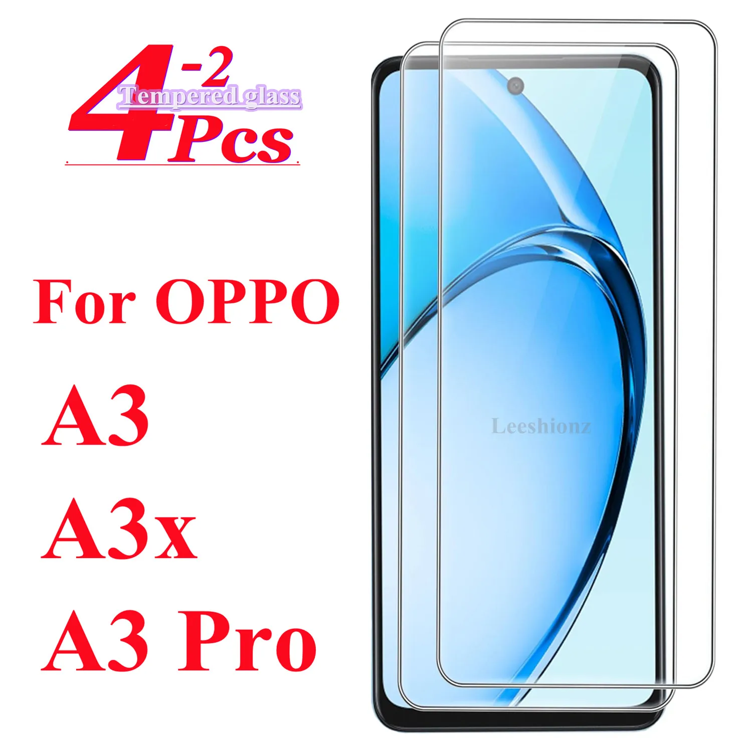 

99D tempered glass screen protector For oppo A3 A3x A3 Pro, 2 to 4Piece