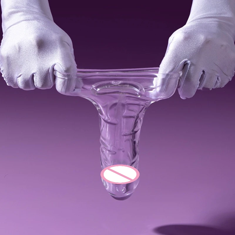 3 حجم قابلة لإعادة الاستخدام القضيب كم لينة واضح قضيب كم القضيب موسع الكبار الجنس لعب للرجال النساء دائم القضيب المكبر الذكور #4