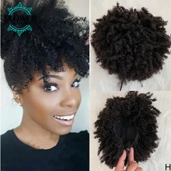 Afro Kinky Curly Drawstring Ponytail Human Hair Extensions 3C 4A Ponytails Clip In Hair Extensions Natural Hairpiece for Women