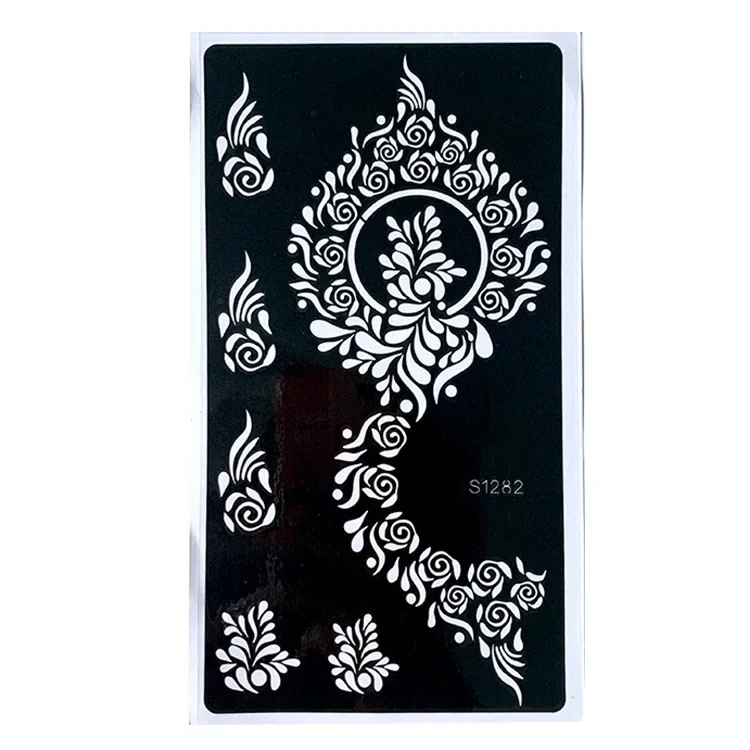 1pc Temporary Tattoo Stencil Indian Henna Hollow Tattoo Templates Body Painting Tattoo Inkjet Template Tattoo Stencil Stickers