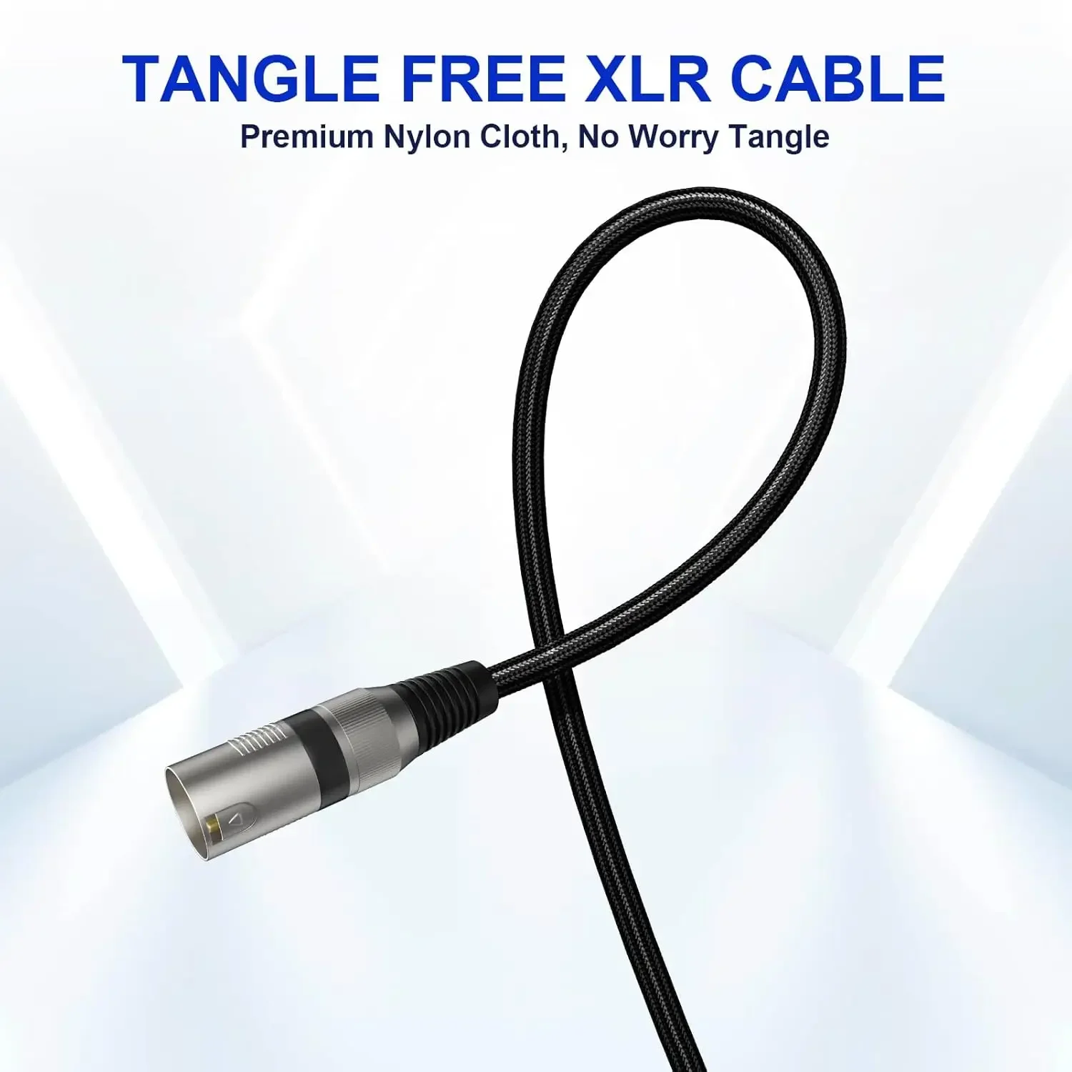 2Pack 3Pin XLR Audio Line Braided Cord Noise Free and Long-Lasting XLR Mic Balanced Male to Female Extension Cord for Studio DMX