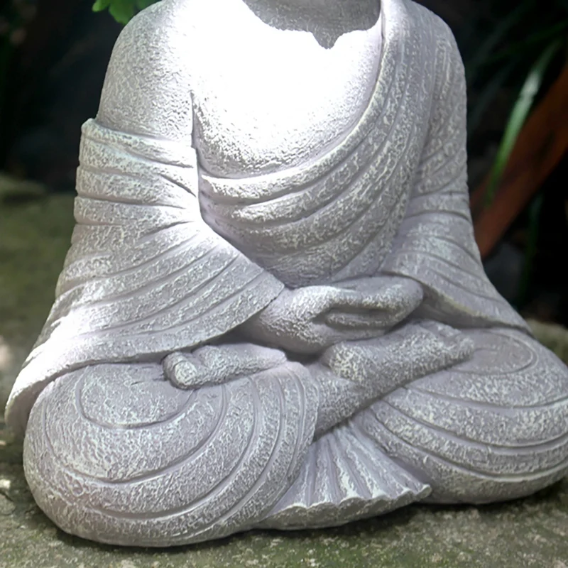 A26F-Vintage Garden Buddha Statue Indoor Outdoor Garden Zen Buddhism Figurine Sculpture Home Office Store Decor Ornament