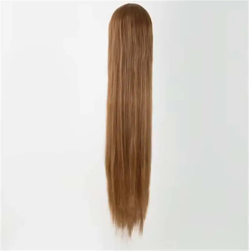 Fei-Menunjukkan Putih Wig 100 CM/40 Inches Sintetis Serat Tahan Panas Panjang Halloween Kostum Cos-play karnaval Lurus Salon Rambut