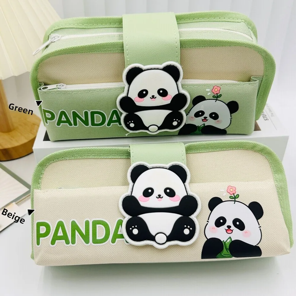 Panda Pen Bag Oxford ​​Multilayer Pencil Case ​​Large Capacity​​ ​​Desktop Storage Stationery Organizer ​Kids' Gift​​
