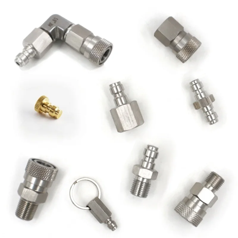 Foster de alta presión de 8MM, adaptador macho hembra de desconexión rápida, relleno de pezón, tapón ciego, rosca 1/8NPT, 1/8BSP y M10 * 1