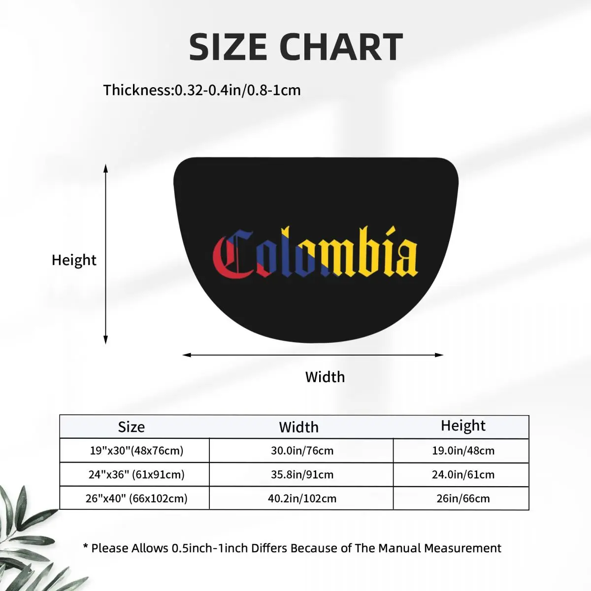 Colombia Colombia Flag Soft Flannel Half Round Doormat Non Slip Bathroom Mat Absorbent Floor Carpet for Laundry Room Bathroom