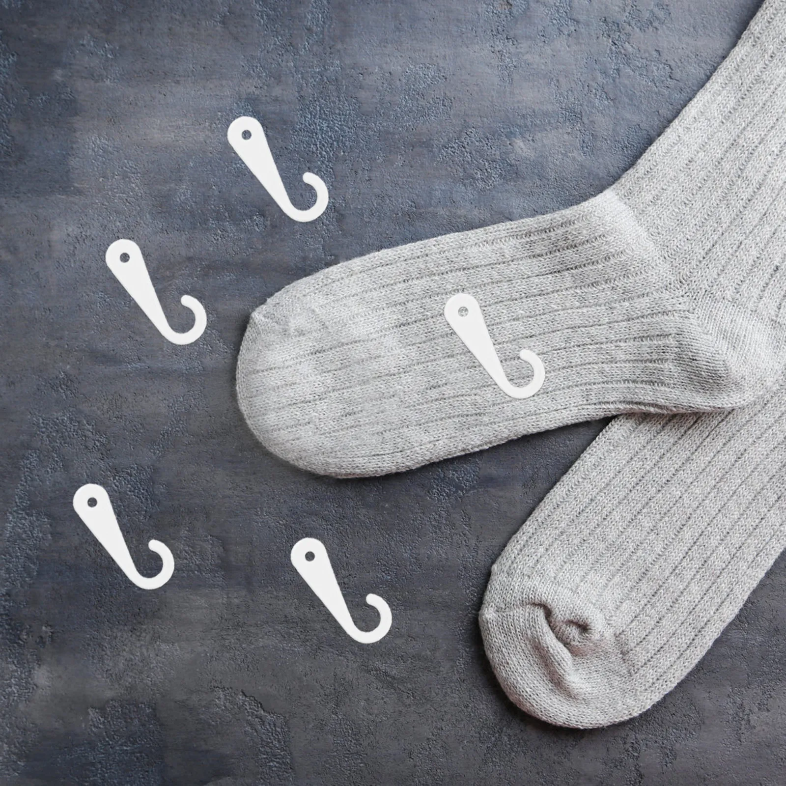 200 Pcs Socks Hooks Hat Retail Hanger Display Product Hanging Code Rack Black Basket view 5