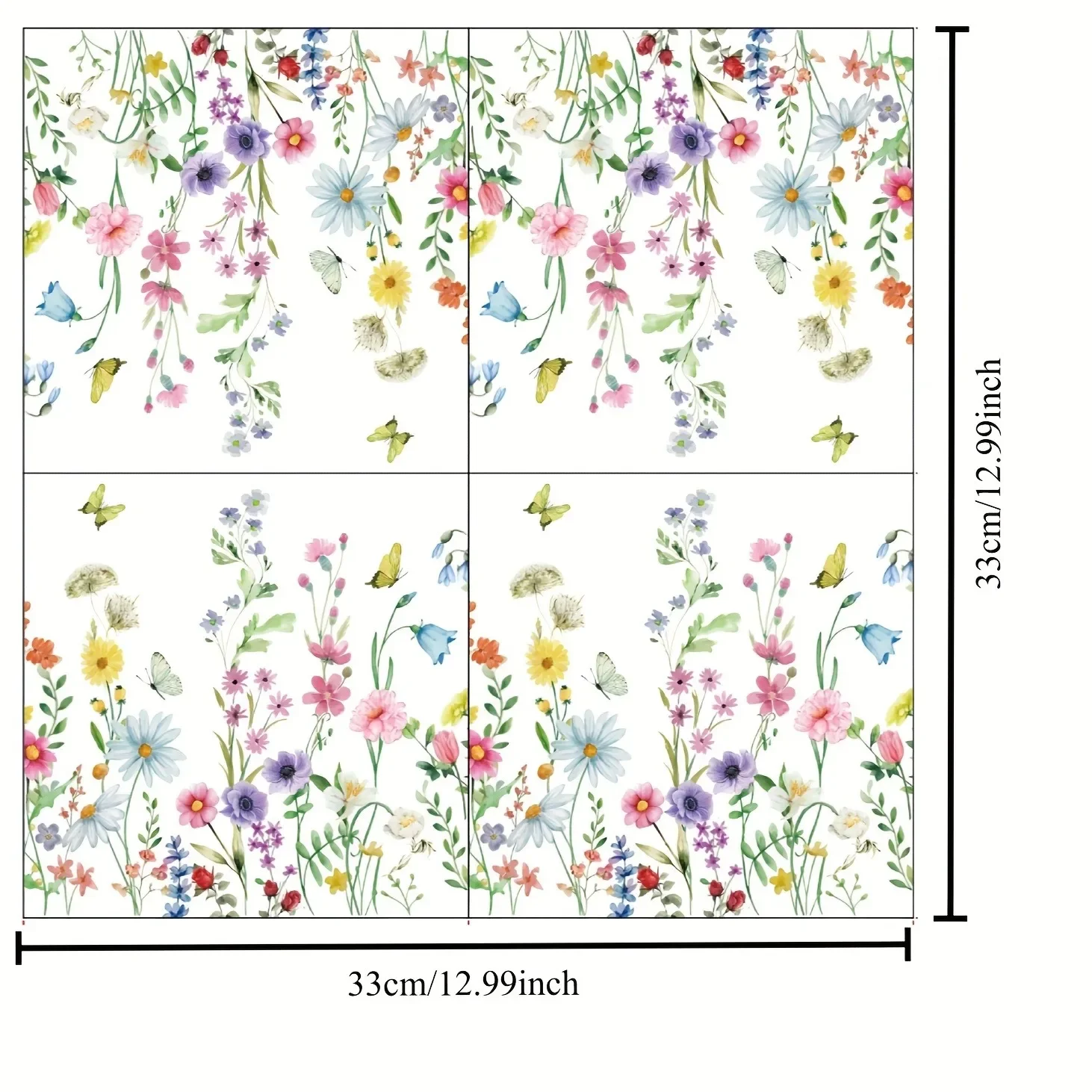 المناديل القابل للتصرف ديزي الأوكالبتوس الخزامى الأزهار يترك فراشة مربع الأنسجة لطاولة حفلات الشاي العالية إعداد ديكور