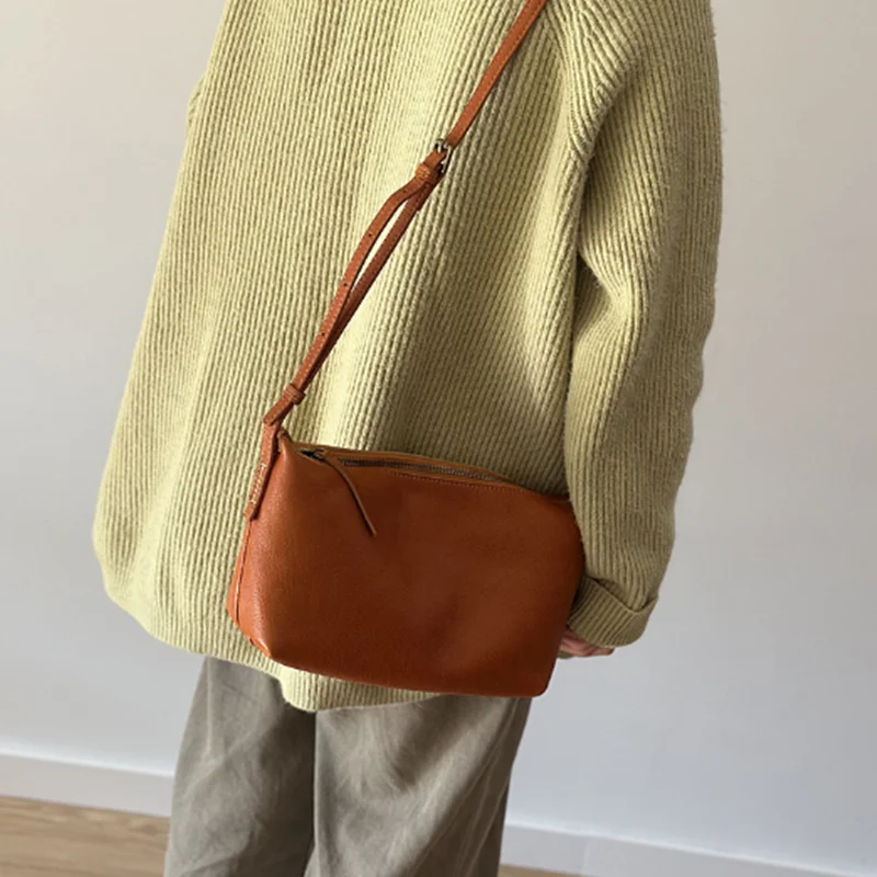 

Soft Leather Leather Contracted Head Layer Cowhide Women's Handbags New Genuine Leather Bucket Bag Soft Classical Shoulder Bag