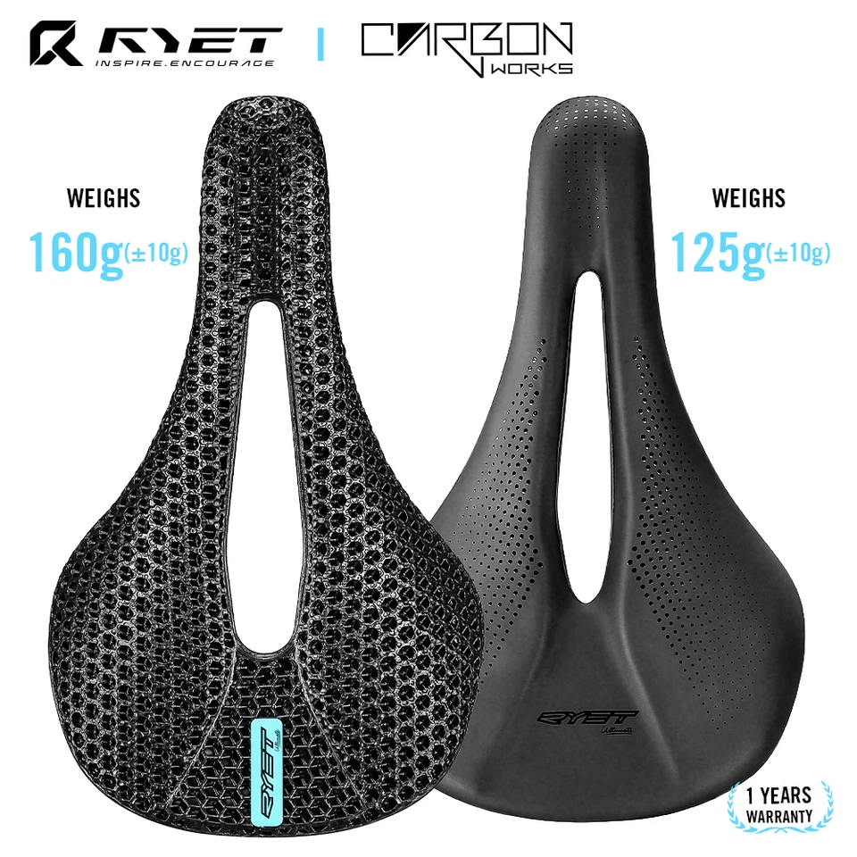 RYET-3Dプリントカーボンバイクサドル,140mm, 143mm - AliExpress 18