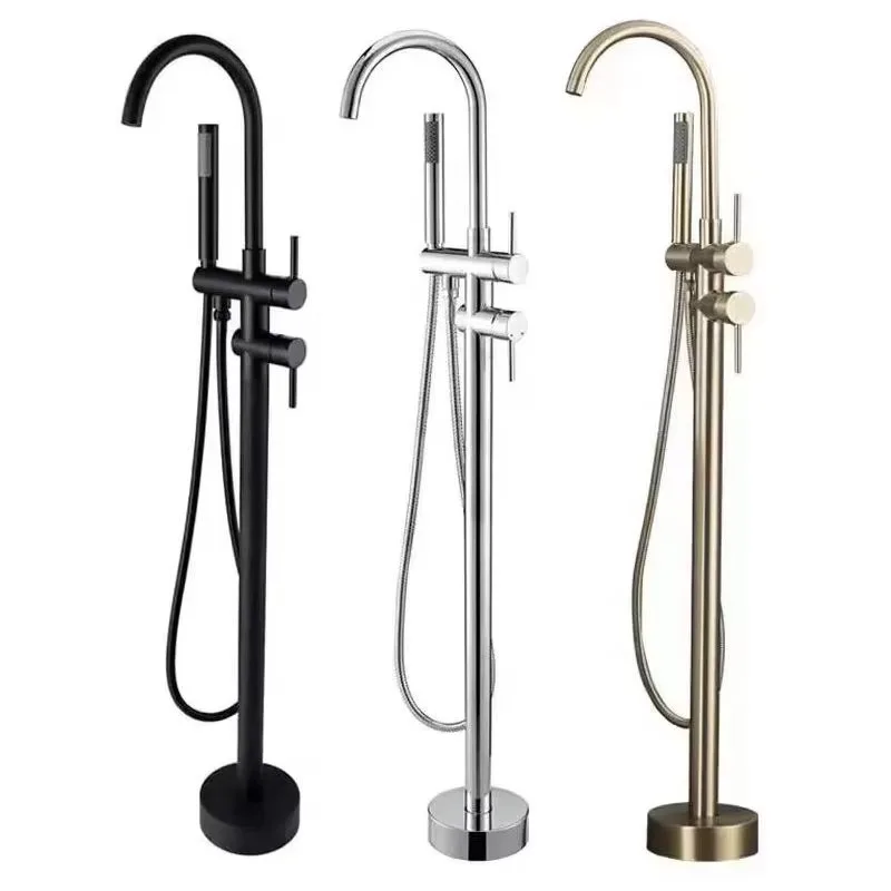 

Современный напольный смеситель для ванны с одной ручкой, термостатический, латунный, с матовым черным покрытием, с функцией дождевого душа, квадратный, для использования в квартирах