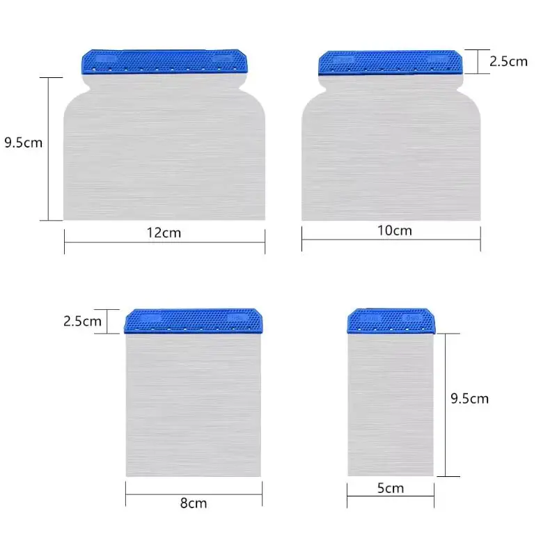 Plastic Putty Knife Body Filler Scraper 4Pcs Reusable For Drywall Glaze Seam Wallpaper Sticker Finishing Work