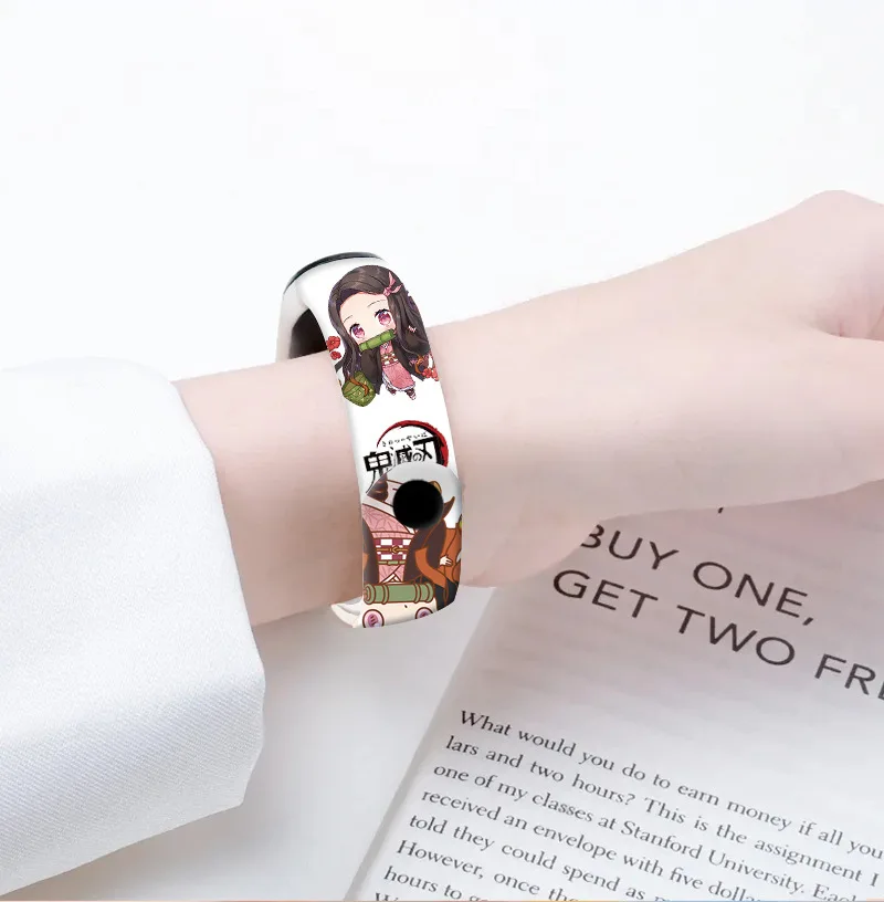 Demon Slayer Led Kleurrijke Klassieke Witte Mi Horloge Anime Figuur Kamado Tanjirou Nezuko Waterdicht Sporthorloge Kids Verjaardagscadeaus