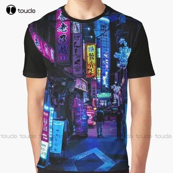 Blue Tokyo Alleys Graphic T-Shirt Tee Shirts Mens Digital Printing Tee Shirts Christmas Gift New Popular Xxs-5Xl Streetwear