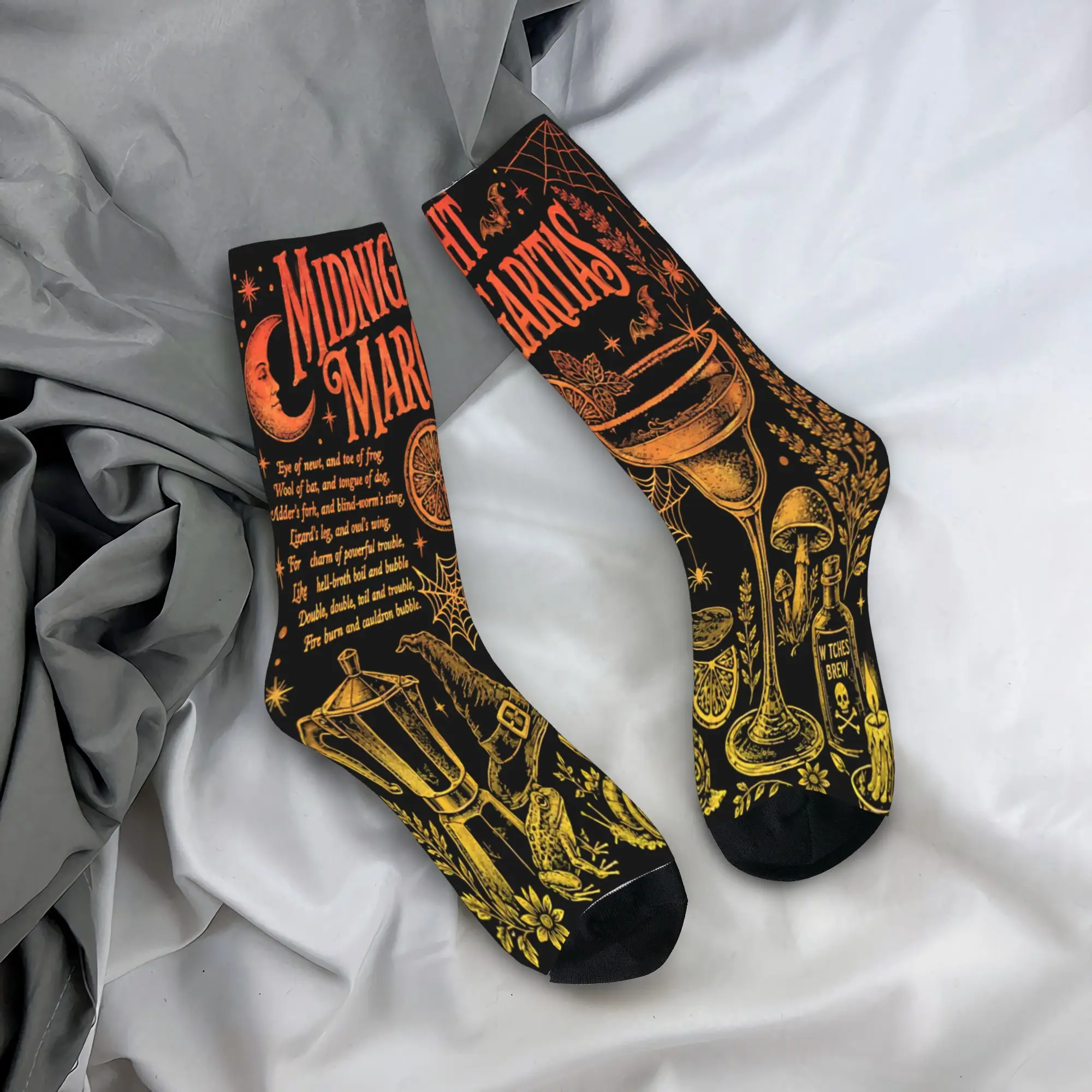 Practical Magic Midnight Margaritas Witchy Halloween Gothic Socks for Women Men All Season  Super Soft Long Socks Non-slip