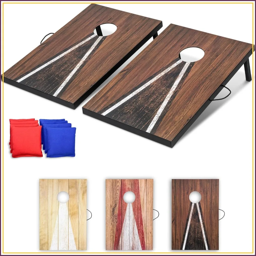 

3x2 ft Cornhole Board Set - Portable Outdoor Toss Game for Adults & Family - Includes 8 Bean Bags with Built-in Storage