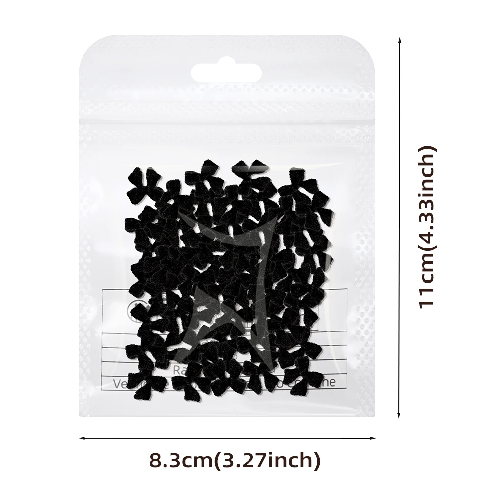 50 Pezzi Fiocchi in Velluto Nero per Unghie, Decorazioni Retrò 3D in Resina per Nail Art, Accessori per Manicure