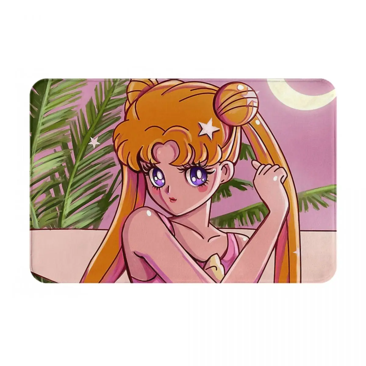 Usagi Beach Sailor Moon Doormat Rug carpet Mat Footpad Bath mat Non-slip toilet Balcony Parlor durable Washable