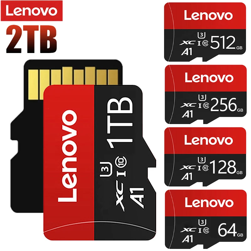 Cartão de Memória Lenovo-SD, Micro TF, Cartão SD, Classe 10, Alta Velocidade, A2, U3, Cartão Flash, V60, USB, Câmera 4K, 2 TB, 1TB