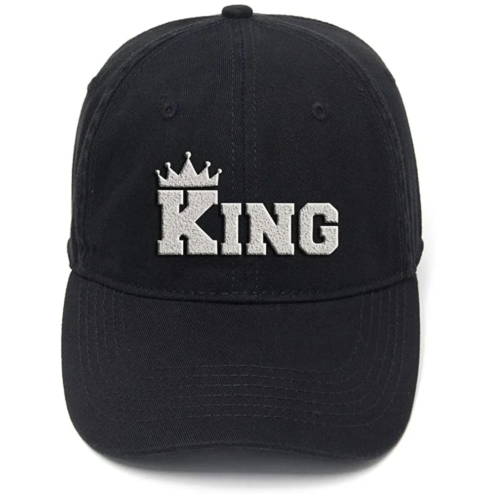 

Lyprerazy King Crown Design Washed Cotton Adjustable Men Women Unisex Hip Hop Cool Flock Printing Baseball Cap