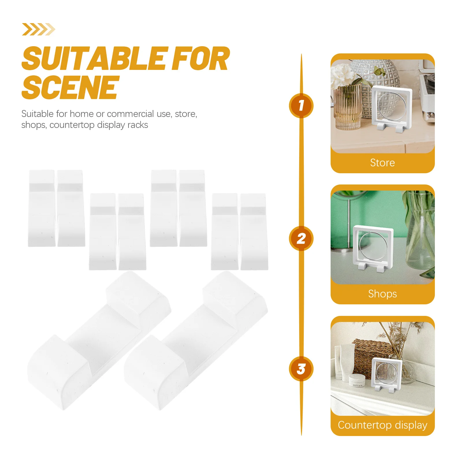 

10Pcs Jewelry Rack Bases Sturdy Plastic Stand Holder Suitable for Shop Counter Home Display Frames Compact