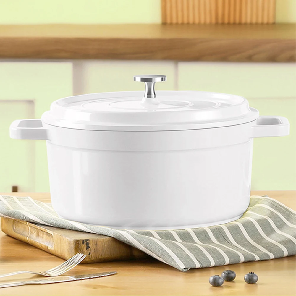 

Enameled Cast Aluminum Dutch Oven with Lid Non-Stick Heavy Duty Stock Pot Mini Cast Aluminum Pot Casserole Home Kitchen Utensils