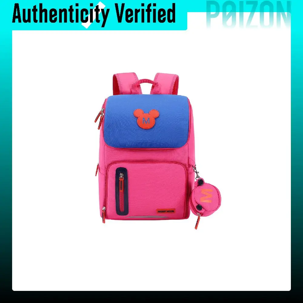 Disney Mickey Mouse Polyester Backpack For Kids, Student Backpack Medium Kids' Navy Blue/Rose Red/Sky Blue SM11751
