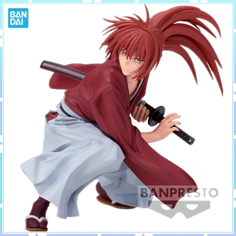 Bandai Original BANPRESTO Anime Rurouni Kenshin VIBRATION STARS-Kenshin Himura PVC Action Figures Collection Model Ornament Toy