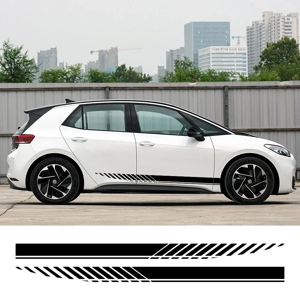 

2 шт. наклеек на боковые пороги для Volkswagen VW ID.3 ID3 GTX, виниловые пленки в стиле гоночных полос, аксессуары для автотюнинга