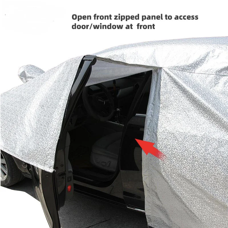 Luxury Four Seasons Universal Car Cover Full Coverage Heat Insulation and Sun Rain Protection with Printable Logo Coating Oxford