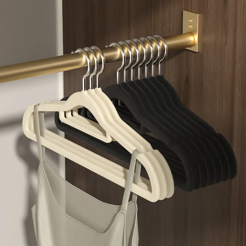 

Space Saving Bedroom Clothes Hanger Set of 10 Saving Closet Space Clothing Store Display Clothes Hangers 360 Degree Swivel Hooks