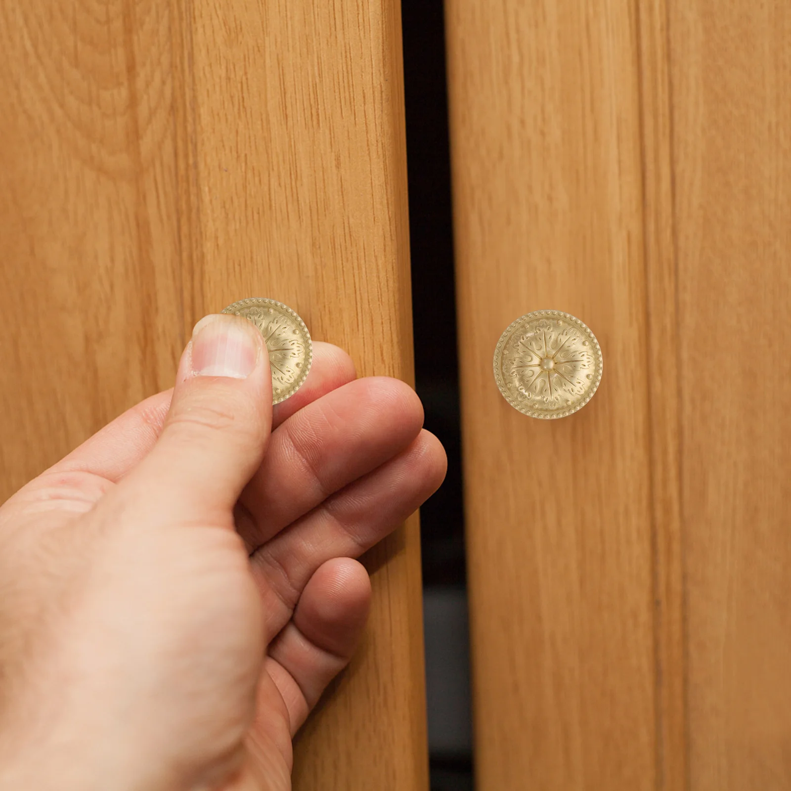 

Brushed Bronze Drawer H Golden Copper Mini H les Cabinet Knobs Round Shape Easy Install Closet Door Hardware Furniture