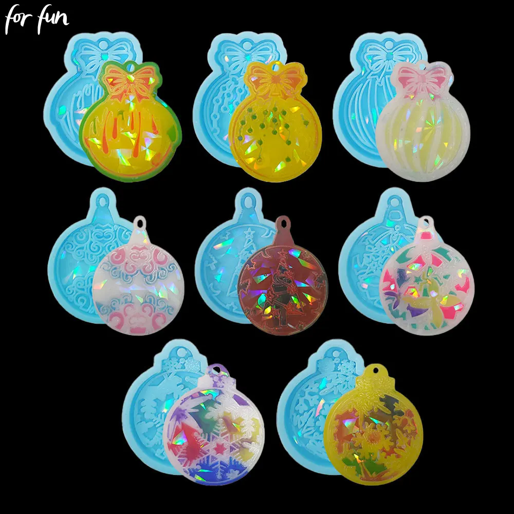 

For Fun DIY Christmas Ball Pendant Keychain Silicone Molds Crystal Resin Mold Clay Molud Candy Chocolate Baking Mold Home Decora