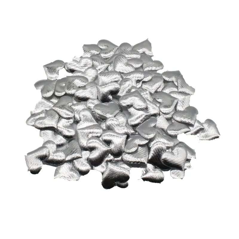 100Pcs 35mm Romantische Schwamm Satin Stoff Herz Blätter Hochzeit Konfetti Tisch DIY Gold Silber Tuch Party Valentinstag Dekorationen