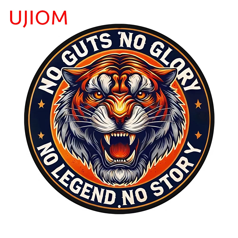 UJIOM 13cm × 13cm Creative Tiger Logo Wall Stickers No Cuts No Glory Cartoon Decals Attractive Wall Decorations Living Room