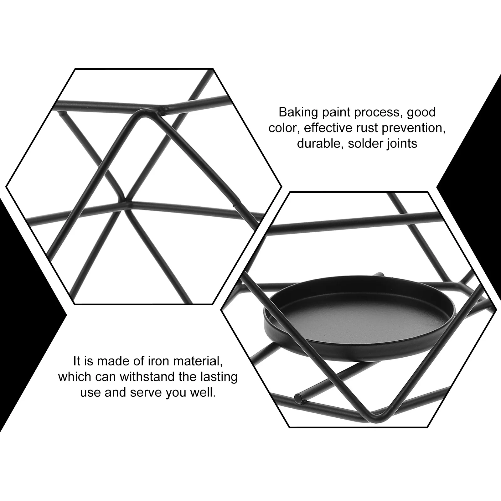 

Metal Geometric Holder Iron Hollow Design For Jar Candles Tea Lights Decorative Table Centerpiece Unique