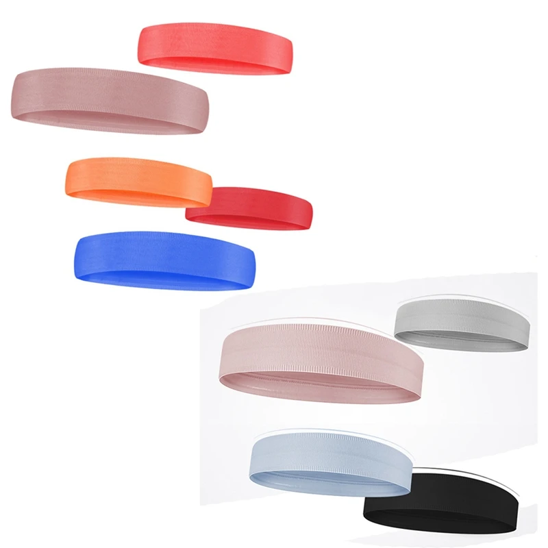 

5Piece Sports Headbands Elastic Hair Bands Running Fitness Yoga Hair Bands Exercise Sweatband Style 2