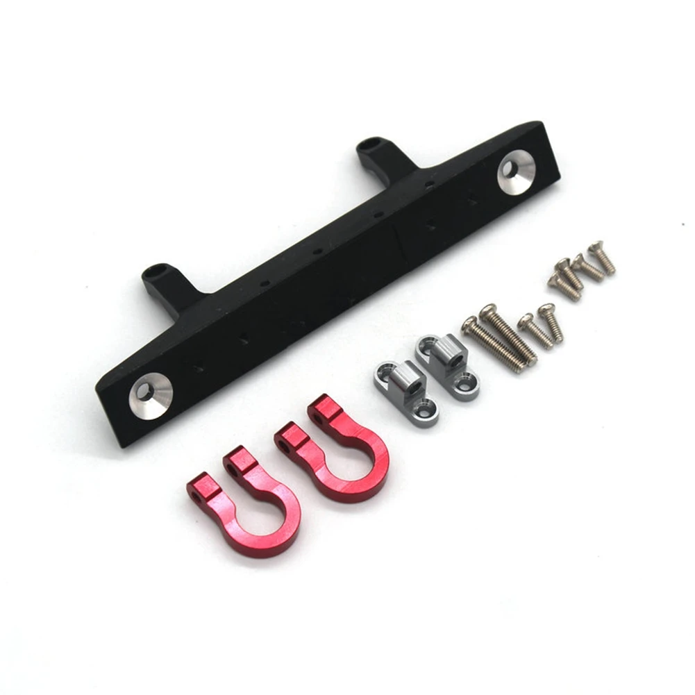 

For FMS FCX24 Metal Front Bumper with Tow Hook 1/24 RC Car Upgrades Parts Accessories,Black