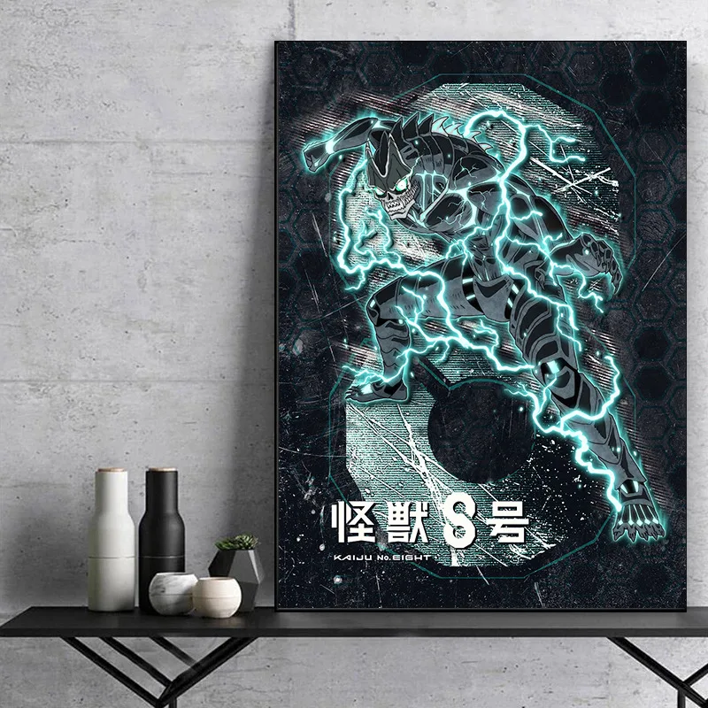 Japanese Popular Anime Kaiju No.8 Character Posters Prints Canvas Painting Kaiju No.8 Wall Art Pictures Home Room Decoration