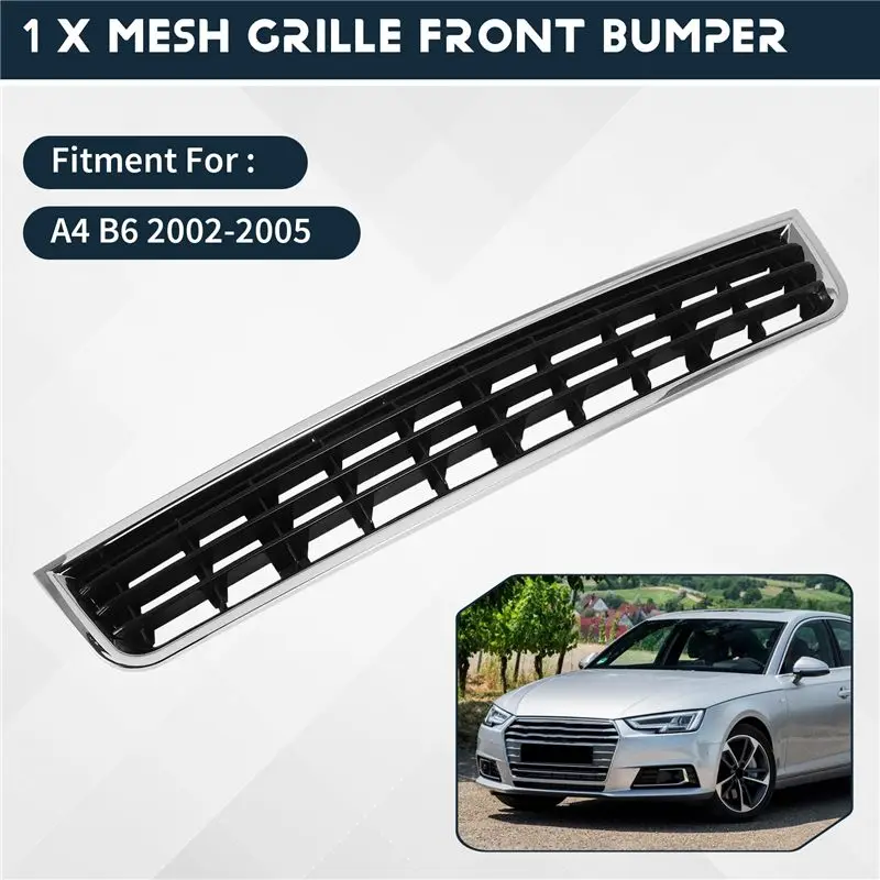 AF93-Grille Cromata Griglia Del Radiatore Paraurti Anteriore Centro Per A4 B6 Limousine 02-05