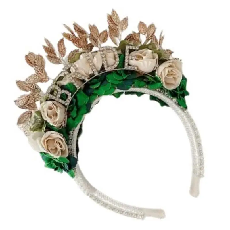 

652F Bachelorettes Party Pearl Headband Wedding Engagement Headband Bride Headpiece